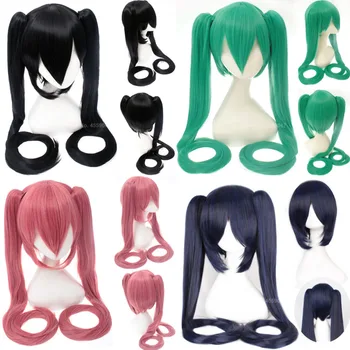 

2020 New Japanese Hatsune Miku Cosplay Costume Girls Stage Performance Singer Senbon Zakura Cosplay Wig Ponytail Synthetic Hair