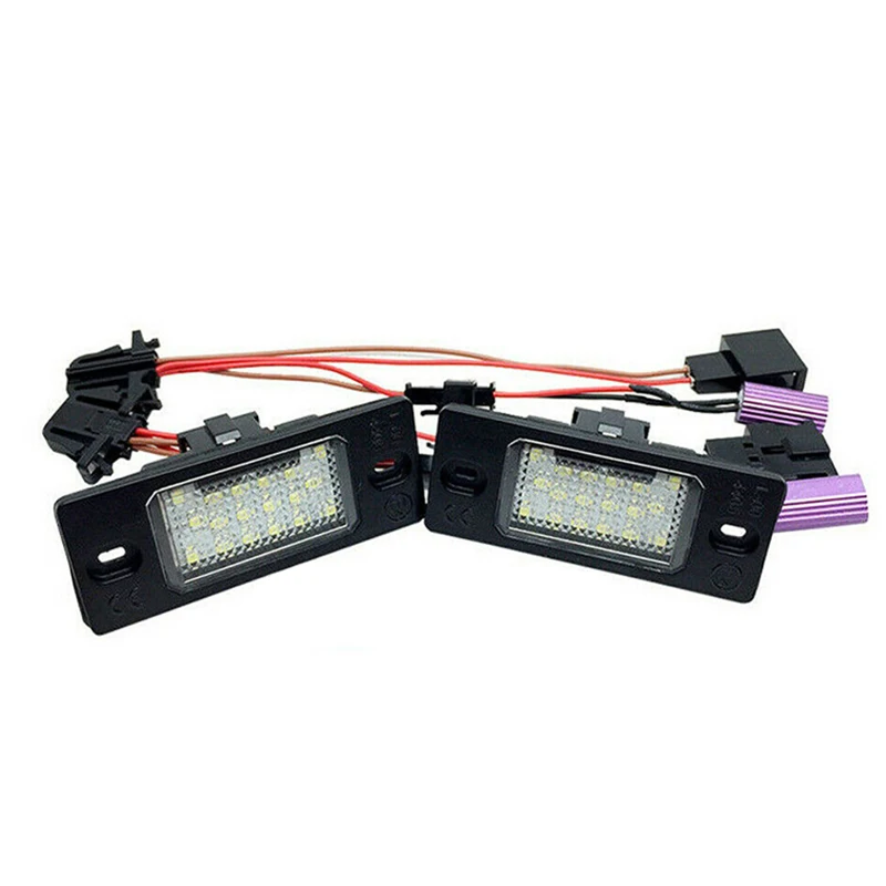 

1 Pair 12V LED Number License Plate Light Lamps For Bora G-olf P-assat T-ouareg M-K1 T-iguan Lights Exterior Accessories