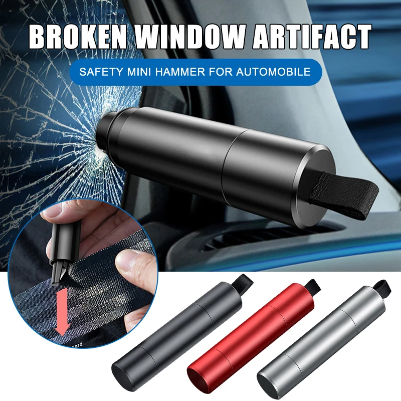 Spot Car Safety Emergency Escape Tool Life Saving Spring Loaded Window Breaker Glass Hammer Seatbelts Cutter Car Styling photo