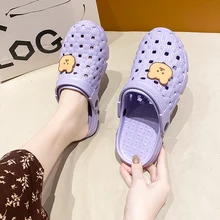 

Cartoon Cute Garden Sandals Women Summer Slippers Casual Purple Slip-on Garden Loafers Women Hole Sandals zuecos de verano mujer