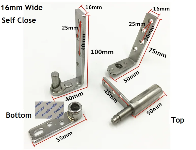 16mm Self Close 1 пара из нержавеющей стали самозакрывающаяся и не самозакрывающийся дверная петля секция общественного туалета дощатой дверью - Цвет: 16mm Self Close