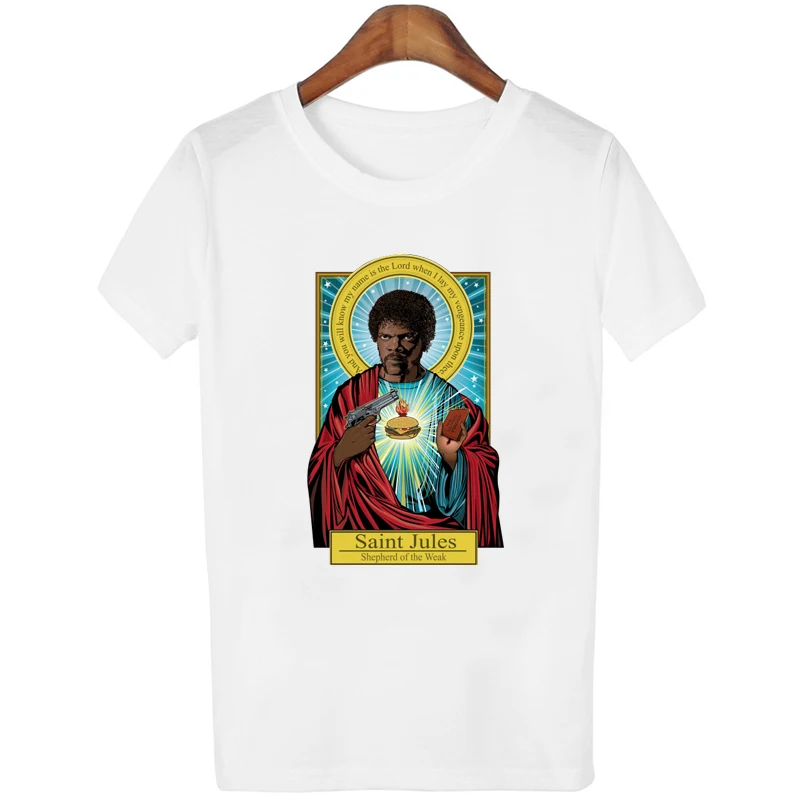 Женская футболка в стиле ретро с принтом в стиле знаменитостей Санта-Миа и Сейнт-Джулс, веселая, шикарная, католическая одежда, повседневные женские Топы в стиле Харадзюку - Цвет: 2