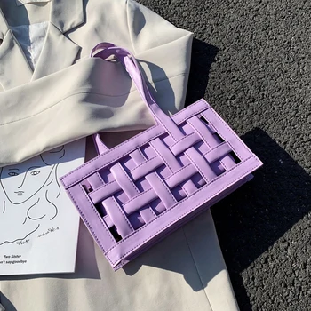 

2020 New Women Bag Trend Weave Shoulder Bag Women Handbags Purple White Pink Black Female Designer Top-Handle Bags Free Shipping