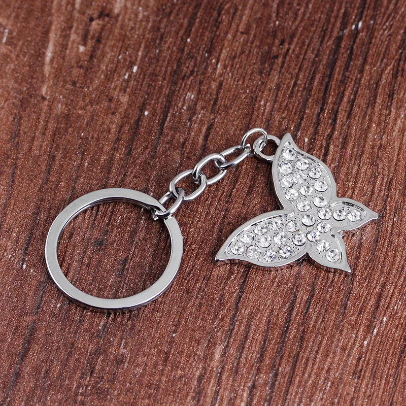 

2018 Europe And America Popular Ornament Fashion Diamond Set Keychain Butterfly Keychain Pendant