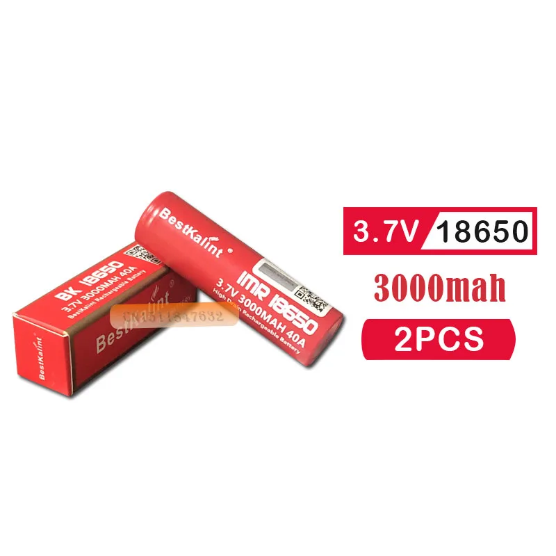 2 шт./лот Bestkalint IMR 18650 аккумулятор 3000 мАч 40 А 3 7 в перезаряжаемые плоские