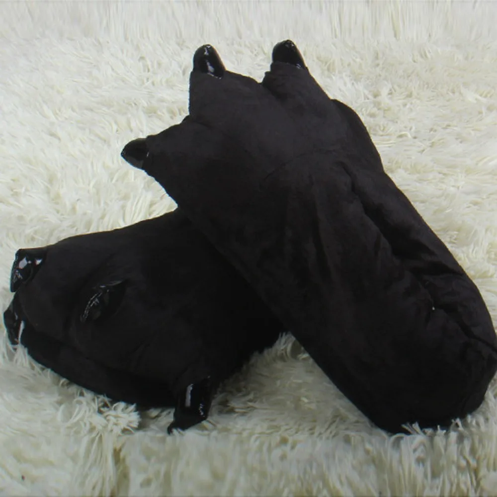 Теплые зимние домашние тапочки для маленьких девочек; забавная обувь в виде лап монстра; FEB1