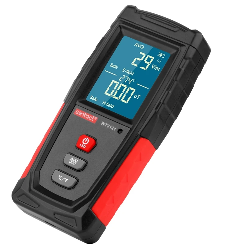 Digital LCD EMF Tester Elektromagnetisches Feld Strahlungsdetektor Meter 1-1999V