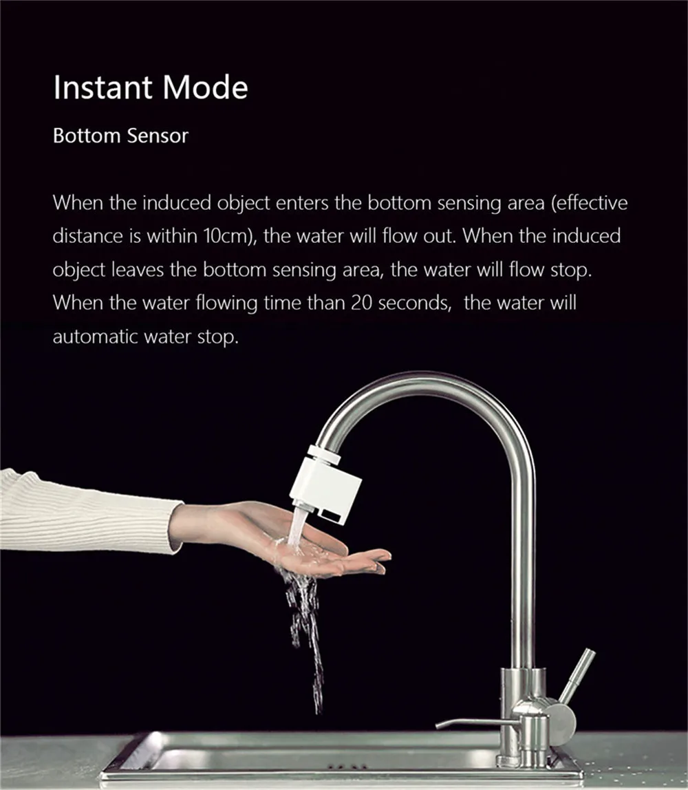 New Xiaomi Youpin Automatic Water Saver Tap Smart Faucet Sensor Infrared Water Energy Saving Device Kitchen Nozzle Tap