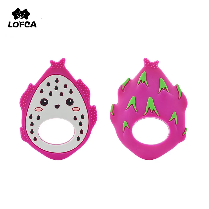 Lofca 1Pc Del Silicone Pitaya Massaggiagengive Food Grade Silicone Collana Dentizione Del Bambino Giocattolo Bpa Libero Del Pendente Fare Di Cura Cate