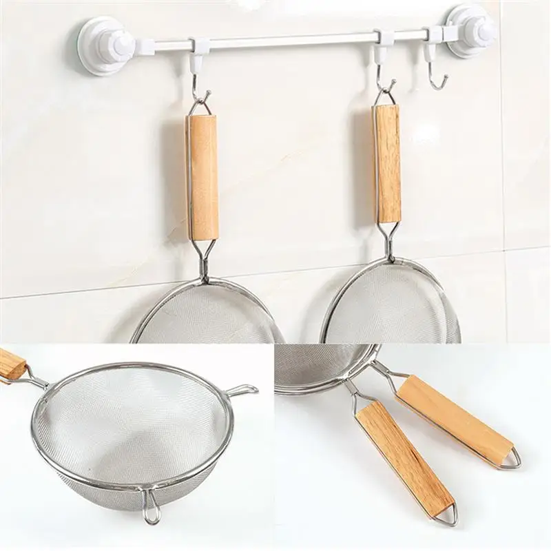 Stainless Steel Wire Fine Mesh Oil Strainer Flour Handheld Sifter Sieve Colanders DIY Cooking Kitchen Tools For Filtering Food