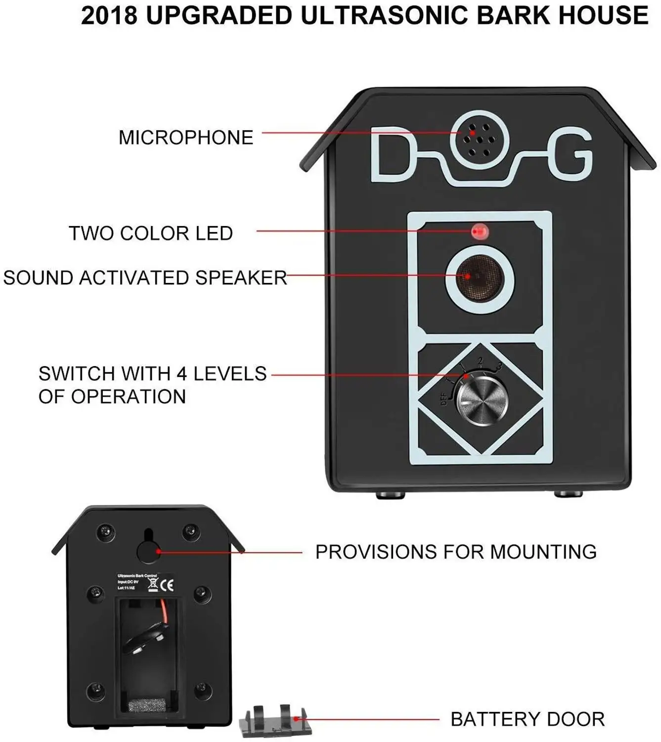 Dog Bark Deterrent Dog Repeller Dog Bark Control 50 FT Range Stop Barking Device Ultrasonic Anti-Bark Device Safe For All Dogs Indoor & Outdoor Use Dog Trai