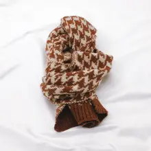 Корейские вязаные клетчатые Лоскутные мягкие теплые осенне-зимние плотные детские шали для мальчиков и девочек, шарфы, шерстяные вязаные шарфы 95AB