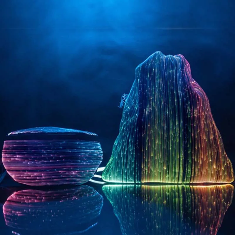 

New Style nebulite Smart APP Control LED Night Light WOMEN'S Bag Hair Fiber Backpack Sports Backpack Fashion ku bao