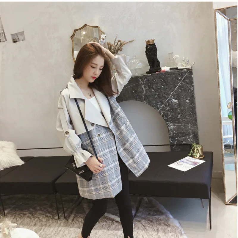 Осеннее длинное пальто для женщин Manteau Femme Moda Mujer Сращенные Casacos Feminino Тренч Para Mulheres Женское пальто ветровка