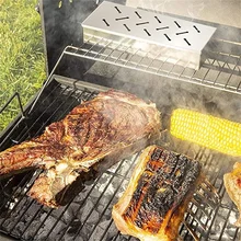 Washable And Foldable Stainless Steel Smoke Box BBQ Smoke Box Wood Chip Smoker For Meat Smoky Flavor Box Barbecue Tool