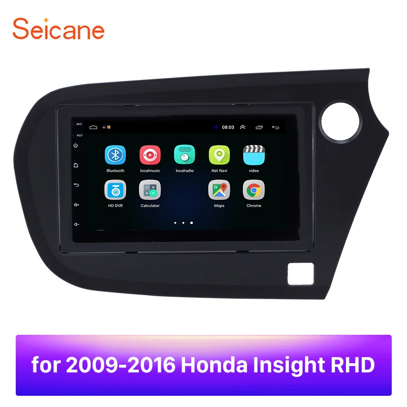 Seicane 2din Android 8,1 Авто Стерео gps Navi блок плеер для Honda Insight 2009 2010 2011 2012 2013- правый руль