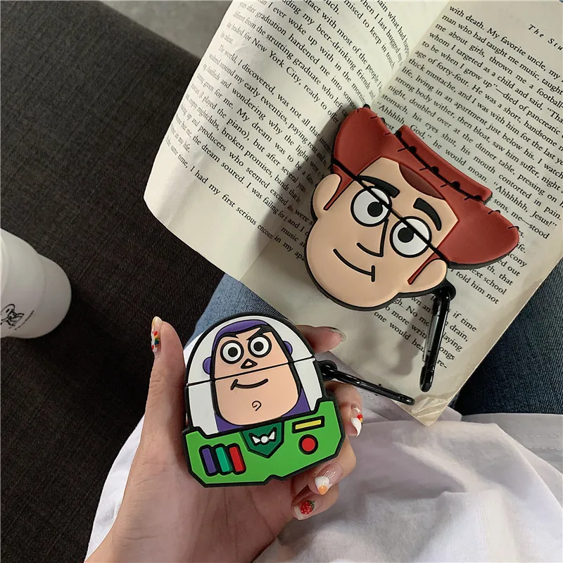 3D милая игрушка история Базз Вуди Лайтер головной убор чехол для Apple Airpods 1 2 Силиконовый Мультфильм защитный чехол для Earpods чехол