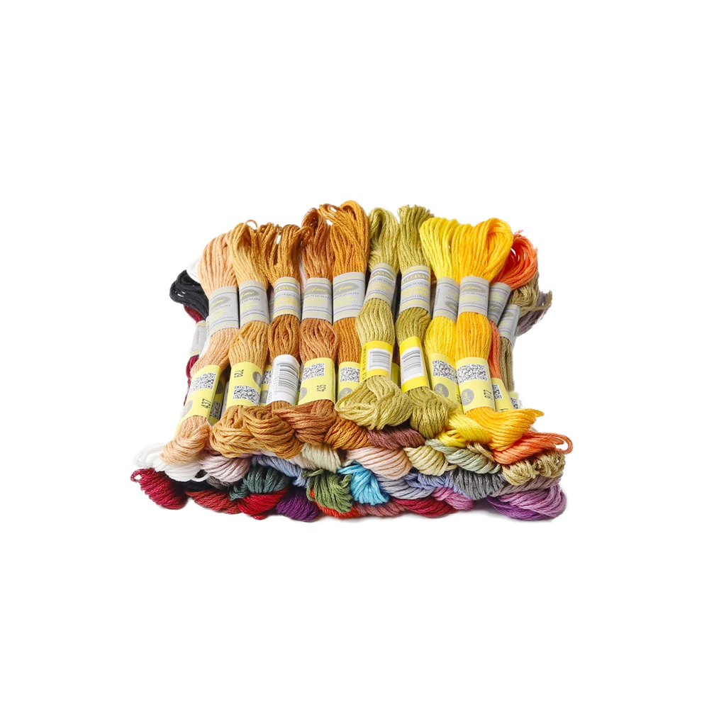 Коллекция сезонов, хлопковая нить для вышивки, 40 разных цветов в упаковке, 8,7 ярдов, вышивка крестиком, 6 нитей, Египетский хлопок