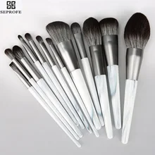 12 pcs Multifunctional Makeup Brushes Set Ink Marble Pattern Blending Eyebrow Face Eyelash Eye Shadow Beauty Make Up Tools Kits