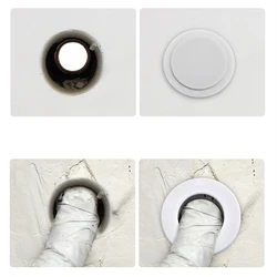 1pcs Air Conditioning Pipe Hole Decorative Cover Wall Hole Plug White Plastic for Pipe Hole Decorative Cover Shielding