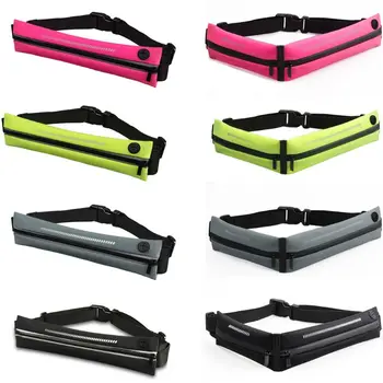 

Running Pouch Runner 2 Pockets Waist Pack Reflective Strip Adjustable Belt for Men Women Sport Outdoor Gym 35EF