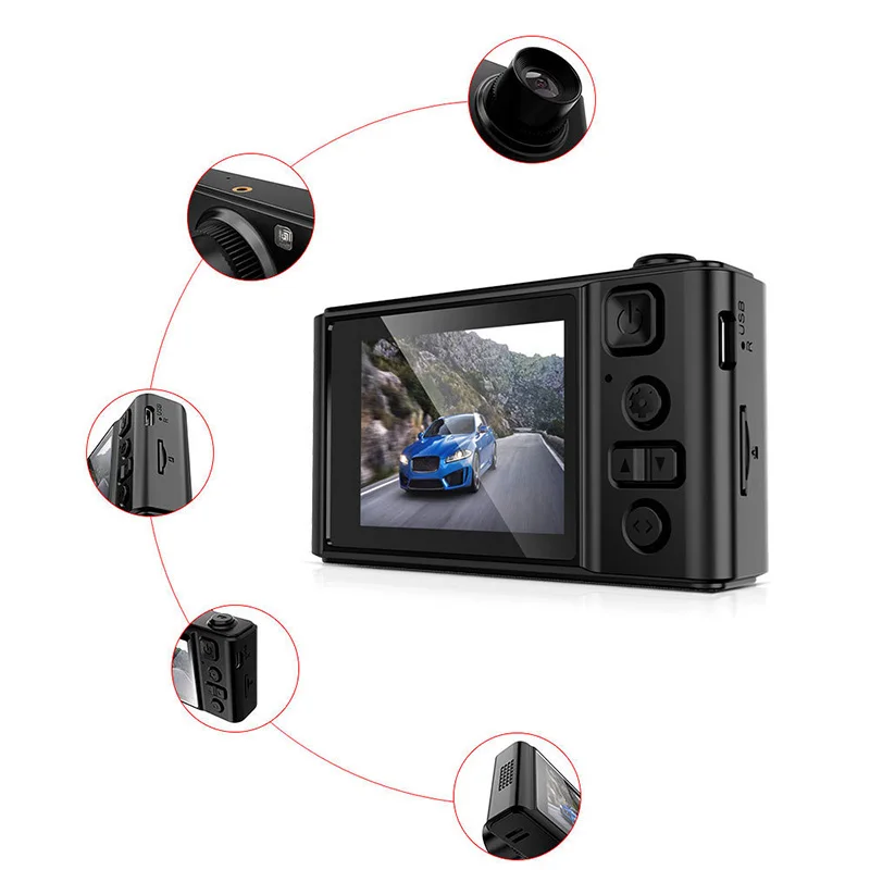2 дюйма ips Экран петля Rrecording видео HD Камера вождение автомобиля Регистраторы