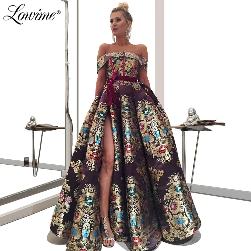 

Dubai Design Saudi Arabia Pageant Party Dresses 2020 Newest Off The Shoulder Prom Dress Islamic Turkish Evening Gowns Aibye