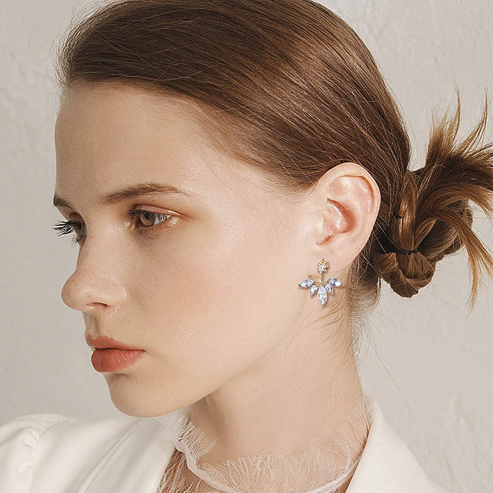 Корейские серьги пусеты с золотыми кристаллами модные для женщин|crystal stud