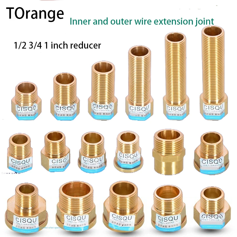 

1/2 IN connector 3/4 IN 1-inch lengthened direct full copper gas hot water heating accessories extension wire thickening
