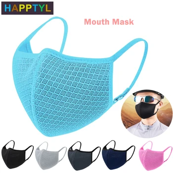 

HAPPTYL Men Women Dustproof Face Mask Adjustable Breathable Mesh Reusable Washable Mouth Masks Cycling Rider Camping Travel