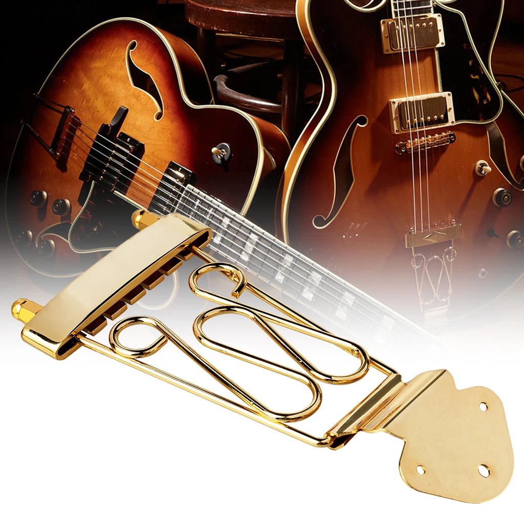 Chrome JDMoon 6 String Metal Guitar Bridge Tailpiece with Screws for Jazz Electric Guitar Musical Part