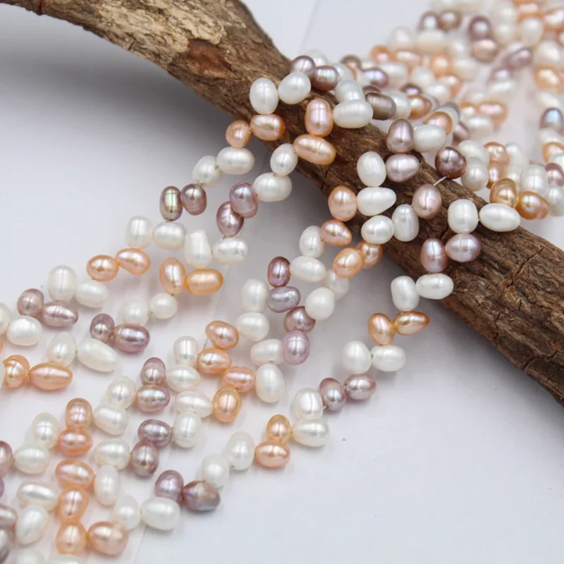 

5mm/86pcs Natural Purple Pink White Oval Freshwater Pearl for DIY Necklace Bracelet Jewelry Finding