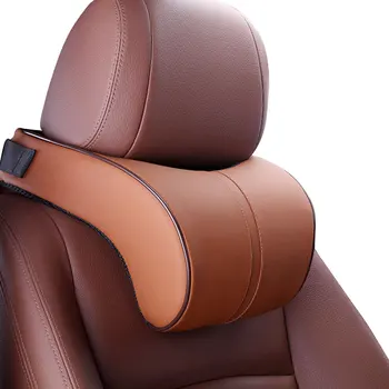 

Car Pillow Leather Memory Cotton Auto Car Headrest Neck Rest Cushion Safety Seat Support Pillows Auto Accessories
