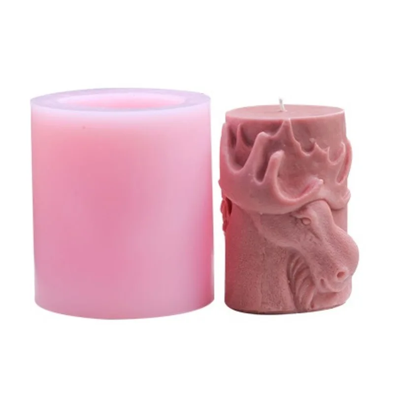 Силиконовая форма в виде животного 3D лосячий олень свеча силиконовая для мыла