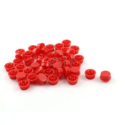 

45pcs Red Plastic Pushbutton Caps Cover for 12mmx12mmx7.3mm Tact Switch