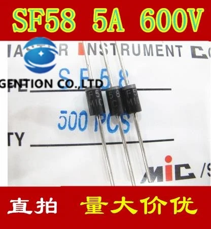 

50PCS 5 a 1000 v super fast recovery diode SF58 MIC DO-27 in stock 100% new and original