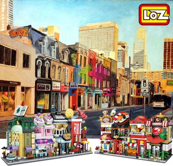 

Mini Street View Store Children Educational Toy Small Hot pot Shop cake shop Musical Instrument Store Model Building Bricks Gift