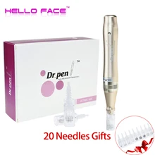 Dr. Pen Derma Pen M5-C с 20 микроиглами, автоматическая ручка с микроиглами, штыковая игла, картриджи, Дерма, штамп, электрическая ручка