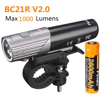 

FENIX BC21R V2.0 Bike Light USB Type-C charging neutral white max 1000 lumen lightweight bicycle front light 2600mAh battery
