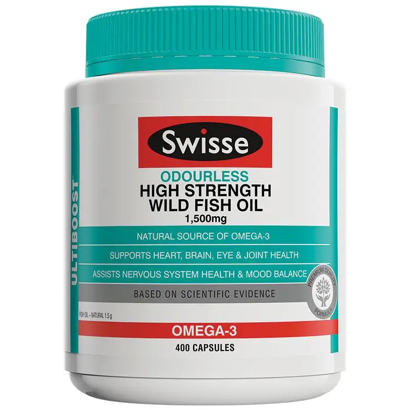 Swisse Ultiboost Odourless High Strength Wild Fish Oil Odourless 1500mg 400 Caps (2)