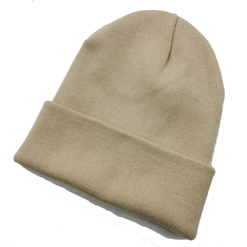 Winter Autumn Solid Color Adult Child Unisex Beanies Hats Large Big Ice Cream Windproof Keep Warm Cold Caps Plus Size Men W24