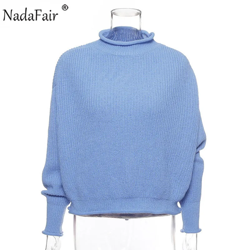 Nadafair зима водолазка вязаный свитер женский пуловер осень негабаритный корейский Стиль Повседневный джемпер Pull Femme