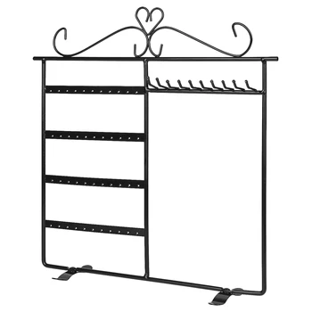 

Jewelry Holder with Necklace Hanger & 48 Earring Holes, Metal Jewelry Organizer Hanging Display Storage Rack Stand