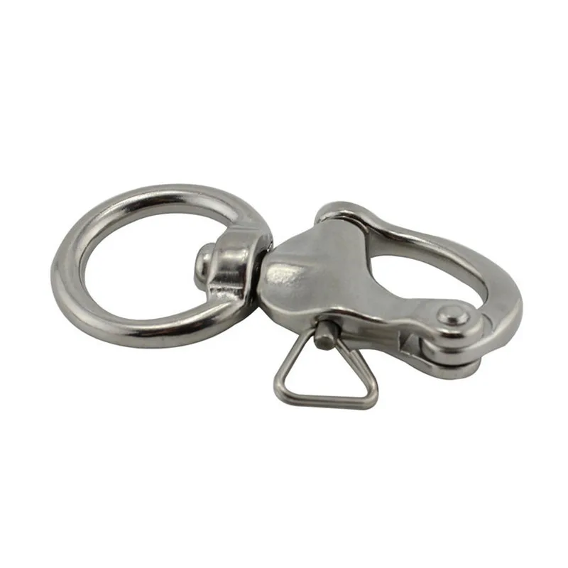 Stainless Steel 316 Quick Release snap hook swivel Spring Shackle Ring Camera Strap Buckle carabiner hanging Metal hardware