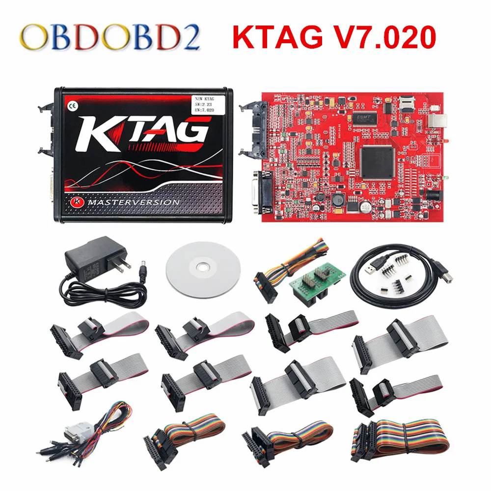 Онлайн KTAG V7.020 OBD2 менеджер настройки KTAG 7,020 2 светодиодный K-TAG V2.25 Авто ECU программист K TAG 2,25