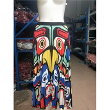 Повседневные юбки с мультипликационным рисунком, женская модная плиссированная юбка средней длины с высокой талией, универсальная женская Юбка-миди с эластичной резинкой на талии, уличная одежда