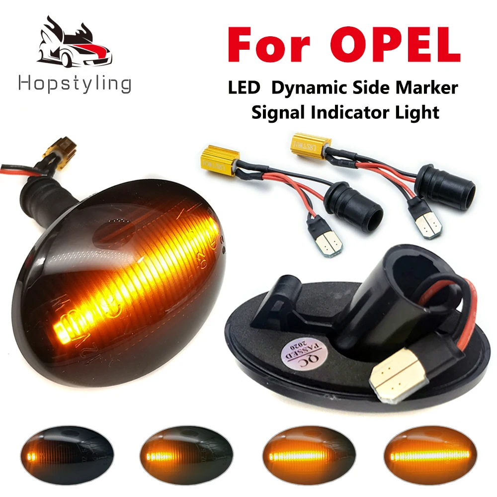 

2Pcs Dynamic LED Side Marker Light Turn Repeater Lamps For Opel Combo C / Astra F / Corsa B C / Meriva A X03 / Tirgra A / Sintra