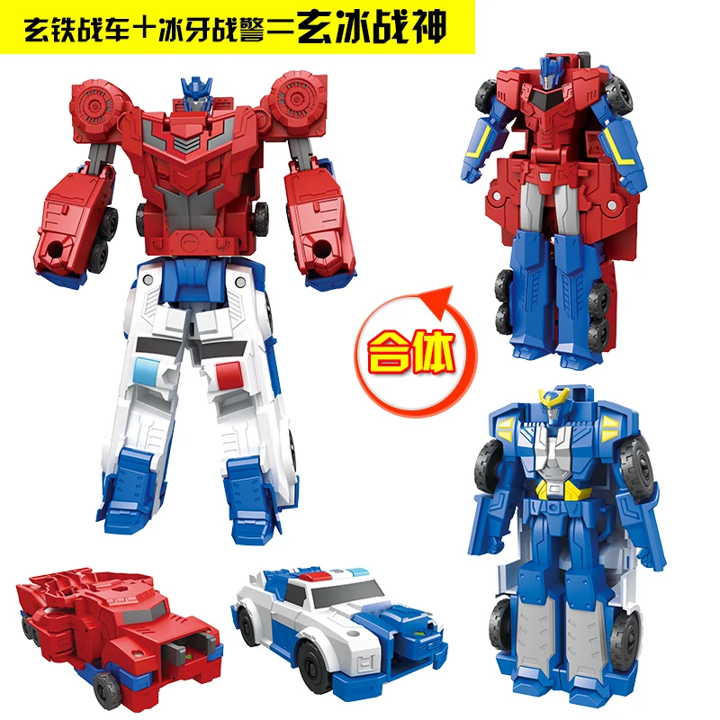 2 PSC/SET Cool Car Robot Transformation and 2 in 1 Warrior Conbination Laser Warplane And Patrol Figther Toy Boy Gift