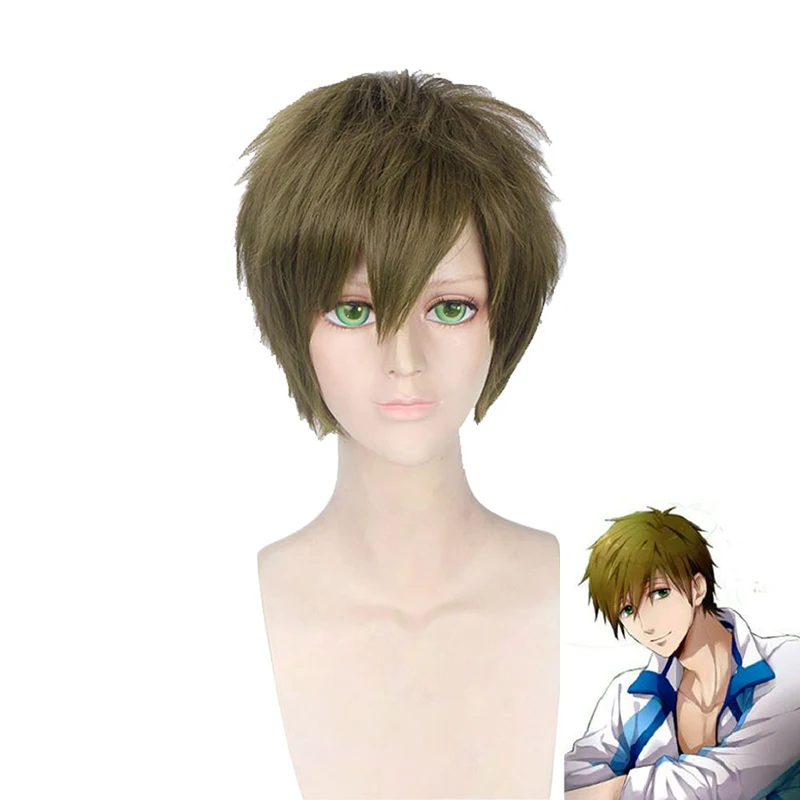 Высокое качество Макото Тачибана бесплатно! Парик для косплея короткий льняной