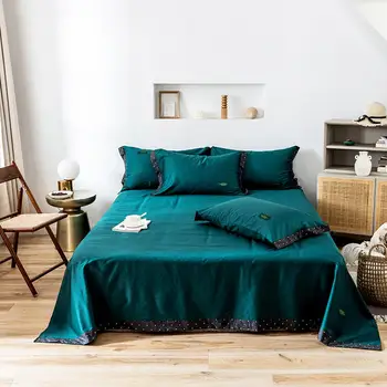 

1 Pcs Bed Sheet 100% Cotton Bed Linen Mattress Covers Fitted Sheet Sets Flat Sheet Bedsheet Queen King Full Twin Size